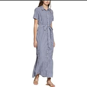 Sanctuary Blue & White Gingham Midi Dress NWT